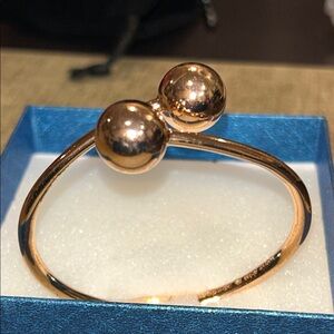Kate Spade Golden Girl Rose Gold Hinged Open Cuff Bracelet